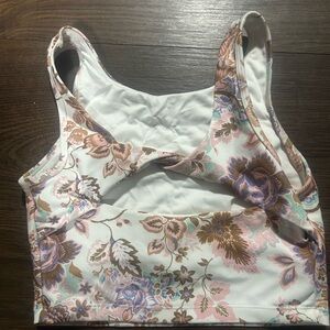 Jessica Simpson Floral Muscle Tee - White and Brown